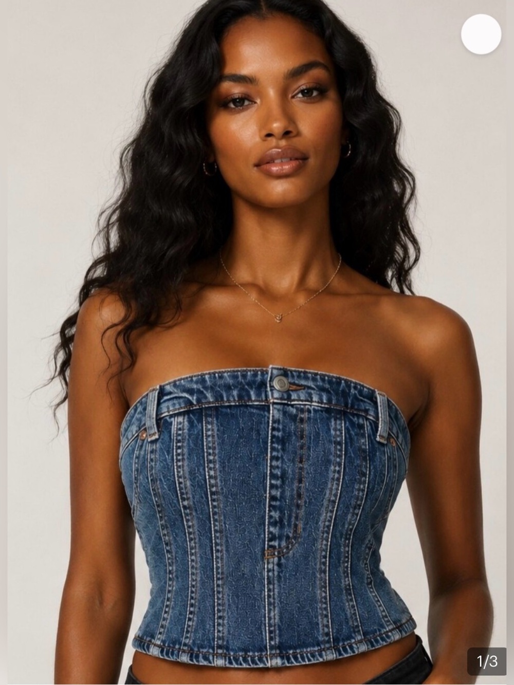 H&M Divided Denim Corset Bustier Top NWT